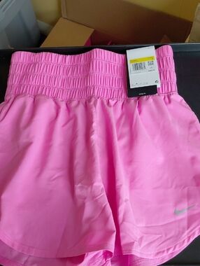 Nike- High Waisted Pink Athletic Shorts